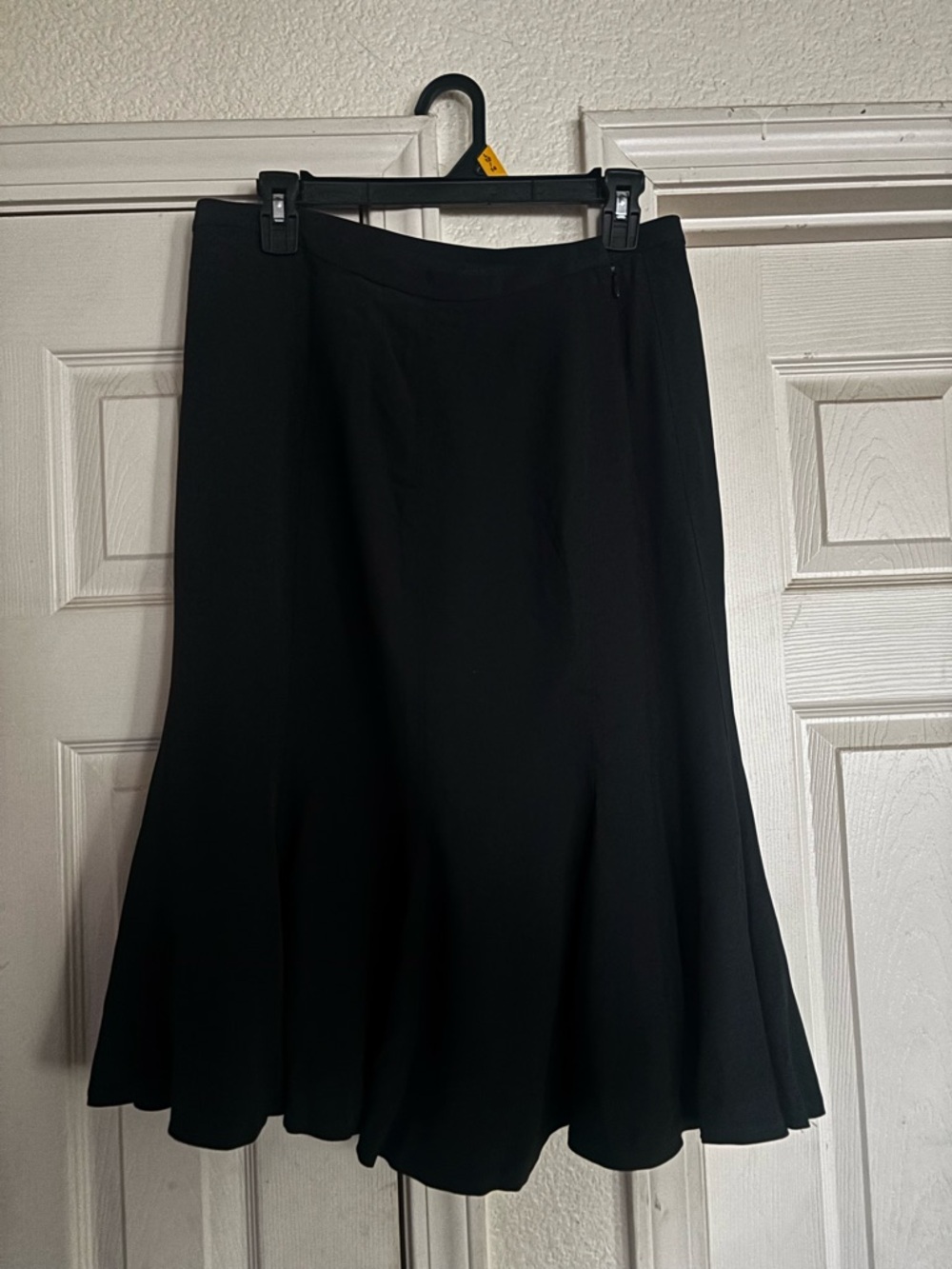 VTG Anne Klein New York Classic Black Flared A-line Women’s Skirt  silk linened